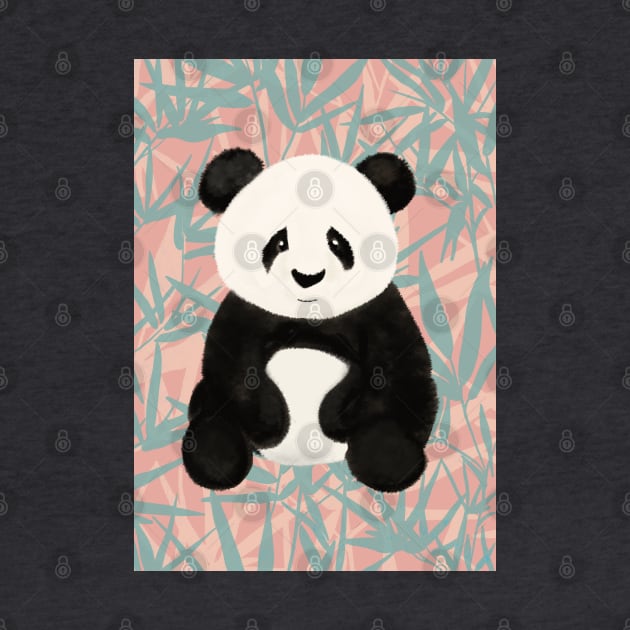 Panda Bear with a Pink Background by NattyDesigns